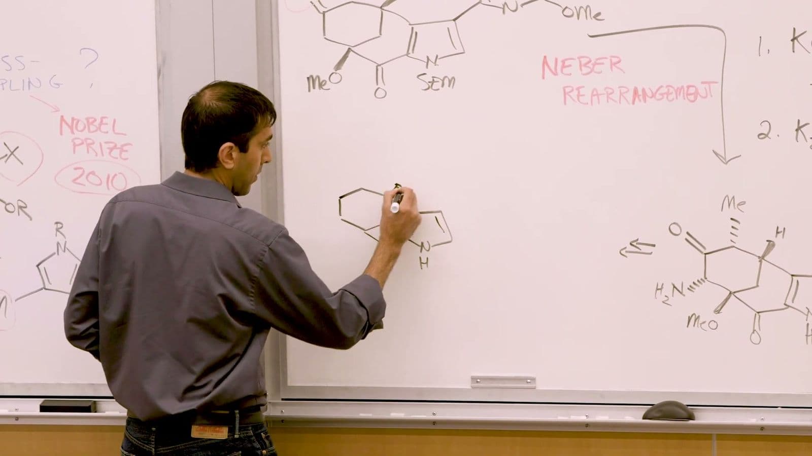 Drawing organic reaction mechanisms on a whiteboard
